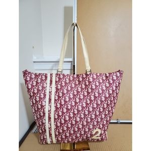 Christian Dior Monogram Trotter Book Tote Raspberry
